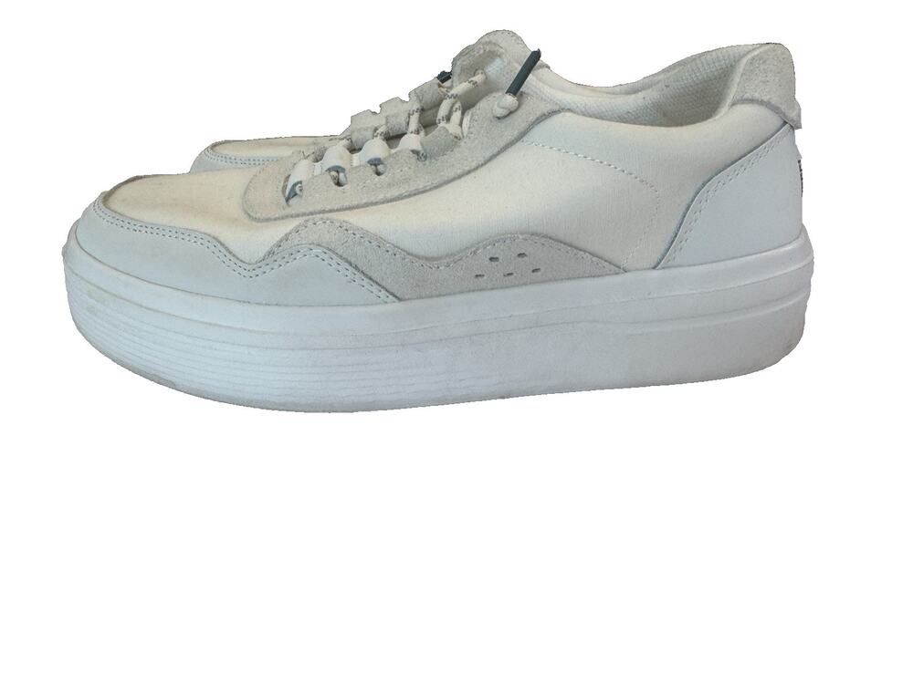 Hey Dude Women's Hudson Lift Platform Sneakers White Comfortable Casual Shoes 8